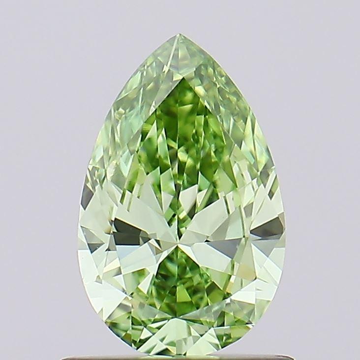 0.73 Ct. Fancy Vivid Green Pear Lab Grown Diamond