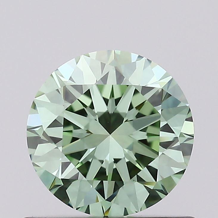 0.70 Ct. Fancy Vivid Green Round Lab Grown Diamond