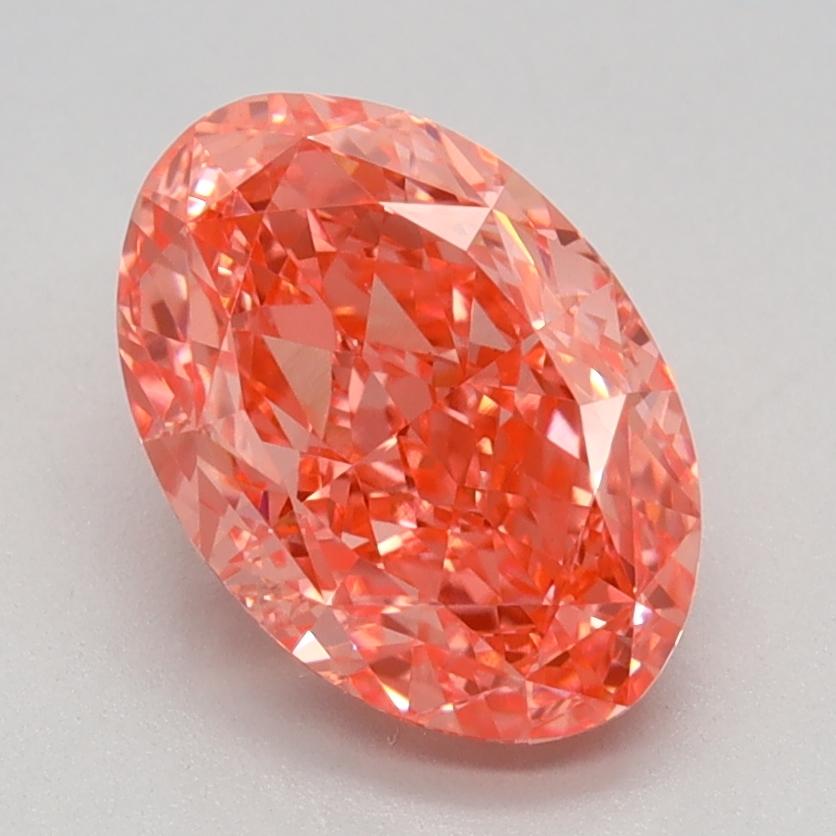 1.91 Ct. Fancy Vivid Orangy Pink Oval Lab Grown Diamond