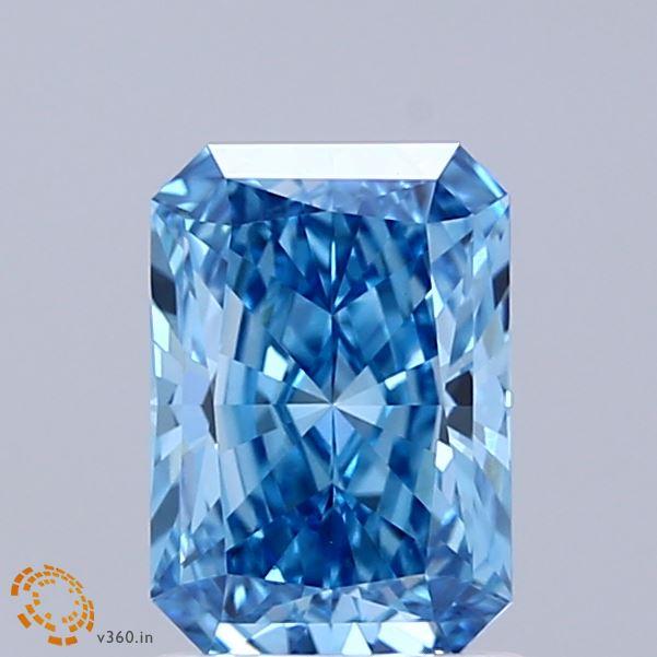 1.26 Ct. Fancy Vivid Blue Radiant Lab Grown Diamond