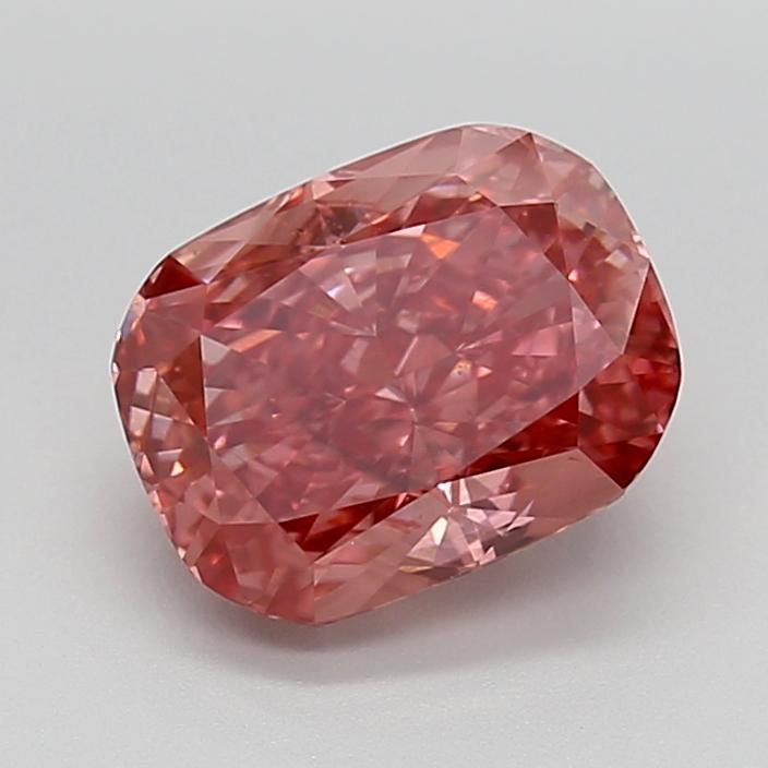 3.02 Ct. Fancy Vivid  Pink Cushion Lab Grown Diamond