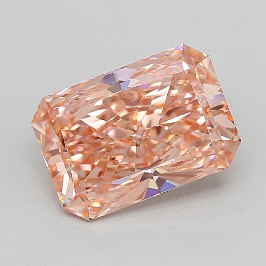 5.08 Ct. Fancy Vivid  Pink Radiant Lab Grown Diamond