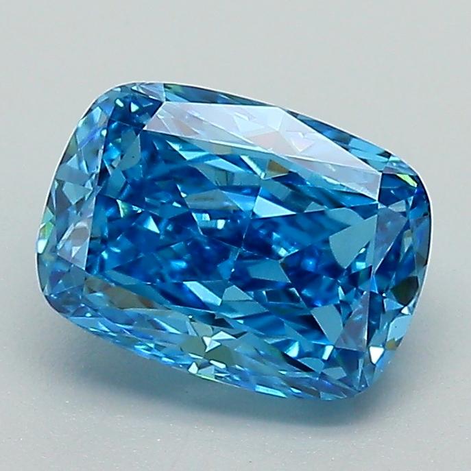 1.60 Ct. Fancy Vivid Blue Cushion Lab Grown Diamond
