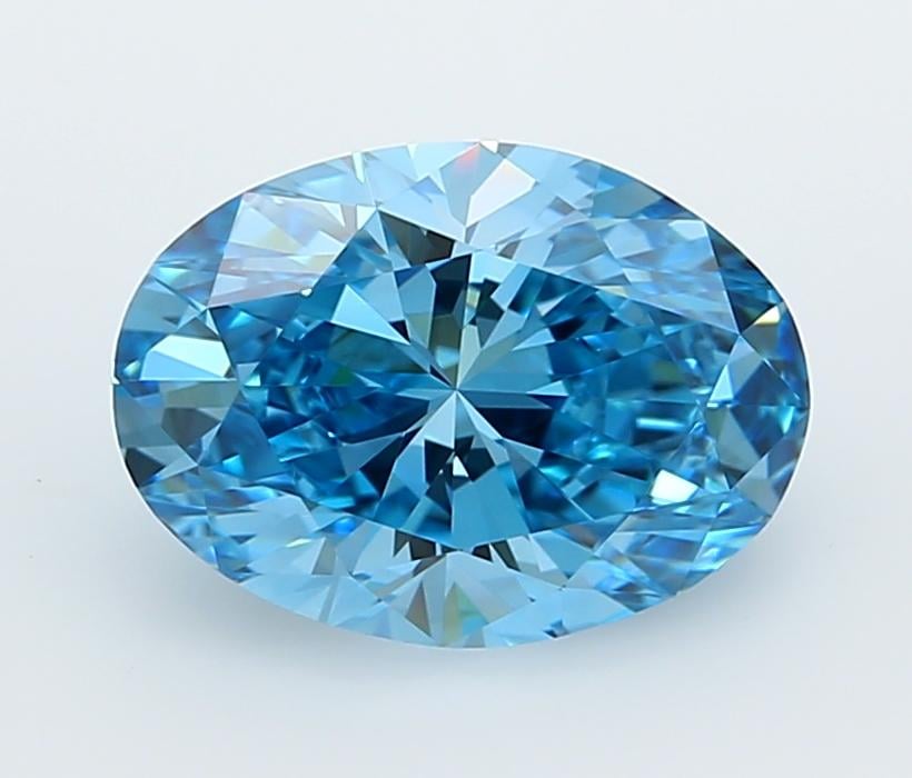 2.01 Ct. Fancy Vivid  Blue Oval Lab Grown Diamond