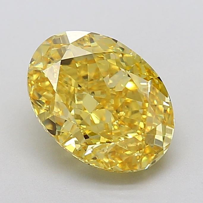3.08 Ct. Fancy Vivid  Yellow Oval Lab Grown Diamond