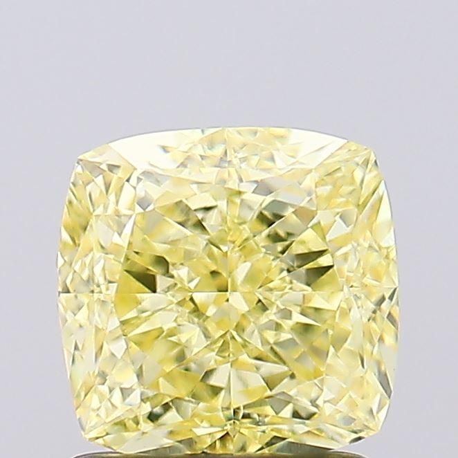 1.59 Ct. Fancy Intense Yellow Cushion Lab Grown Diamond