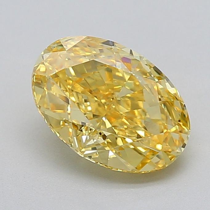 2.02 Ct. Fancy Vivid  Yellow Oval Lab Grown Diamond