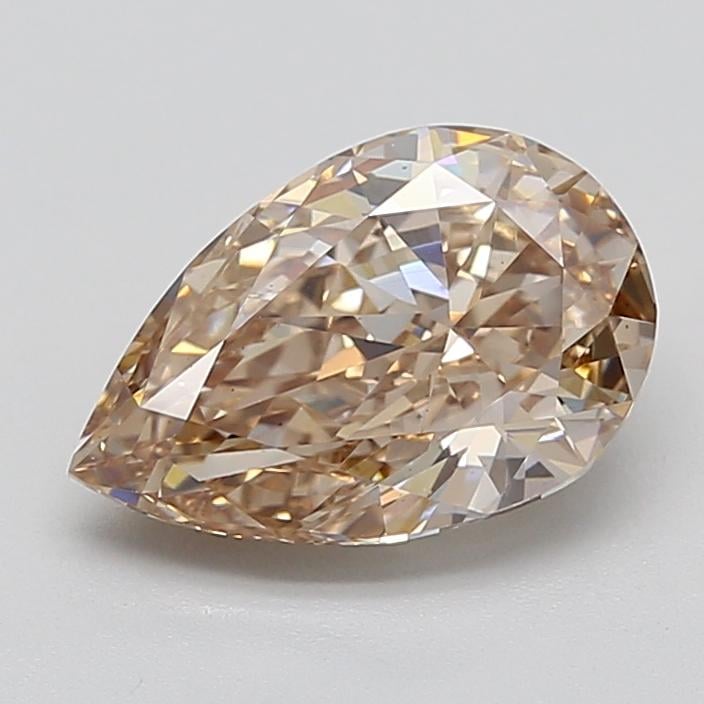 3.02 Ct. Very Light  Brown Pear Lab Grown Diamond