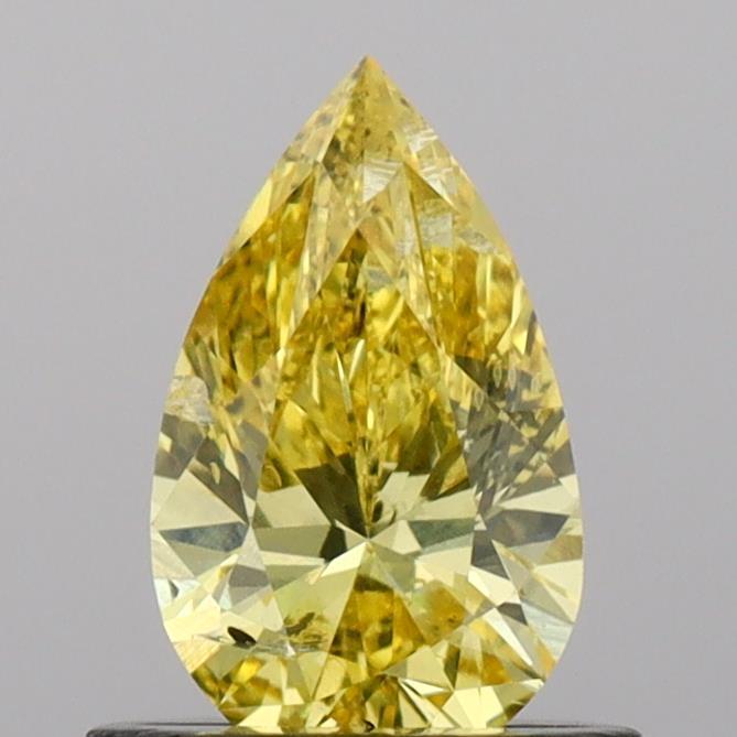 0.62 Ct. Fancy Vivid Yellow Pear Lab Grown Diamond