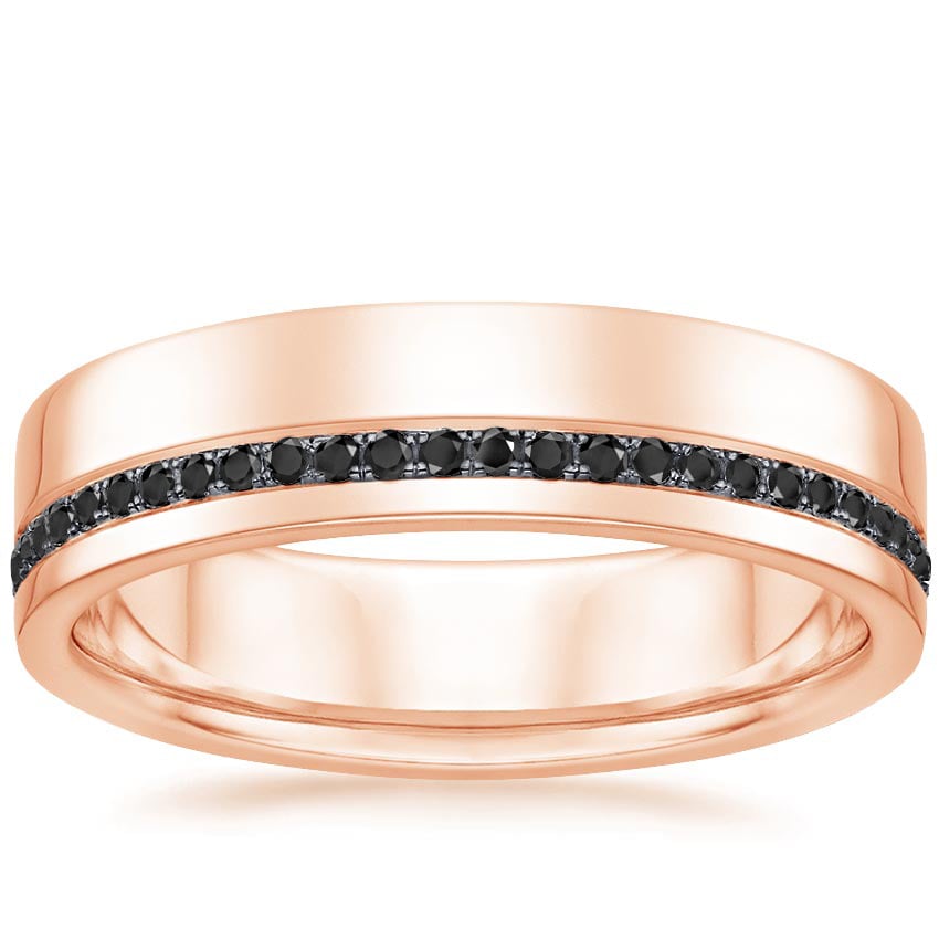 Rose Gold Austin Black Diamond Wedding Ring