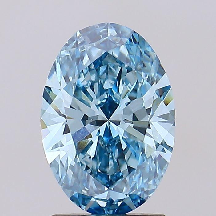 1.71 Ct. Fancy Vivid Blue Oval Lab Grown Diamond