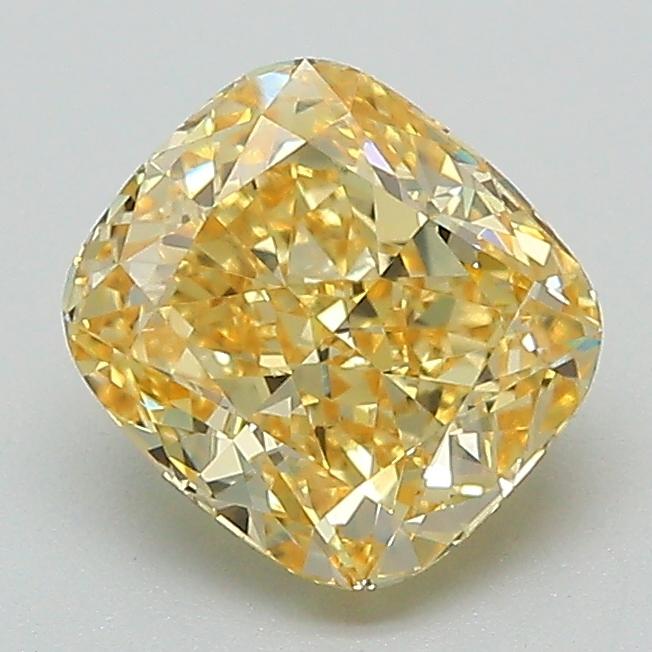 1.50 Ct. Fancy Vivid Yellow Cushion Lab Grown Diamond