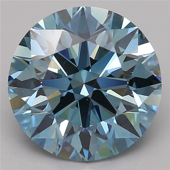 4.83 Ct. Fancy Vivid Blue Round Lab Grown Diamond