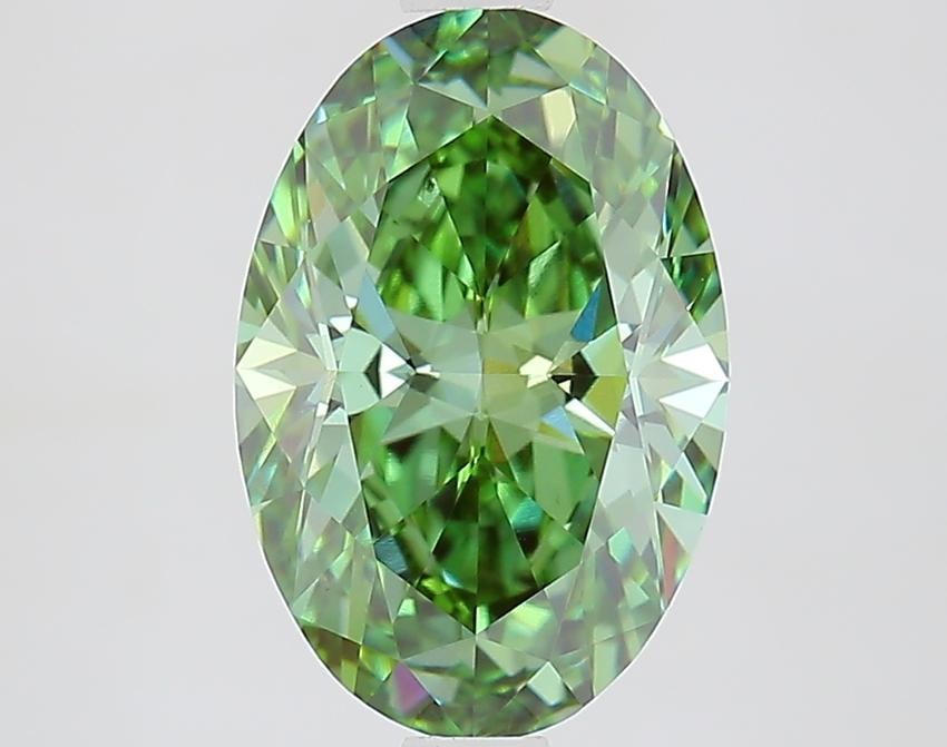 2.00 Ct. Fancy Vivid Green Oval Lab Grown Diamond