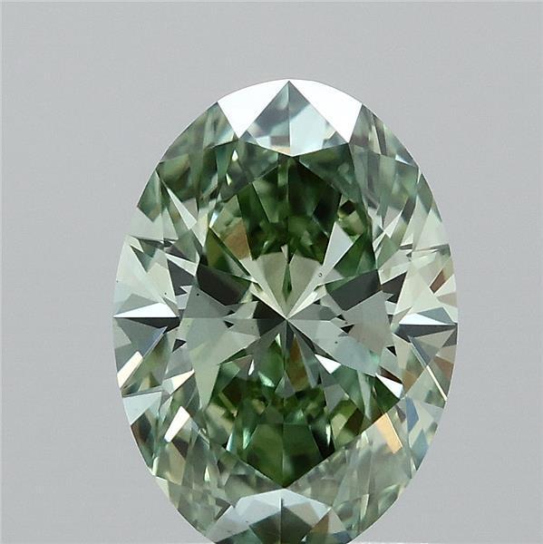 1.04 Ct. Fancy Vivid Green Oval Lab Grown Diamond