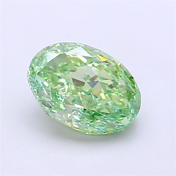 1.01 Ct. Fancy Vivid  Green Oval Lab Grown Diamond