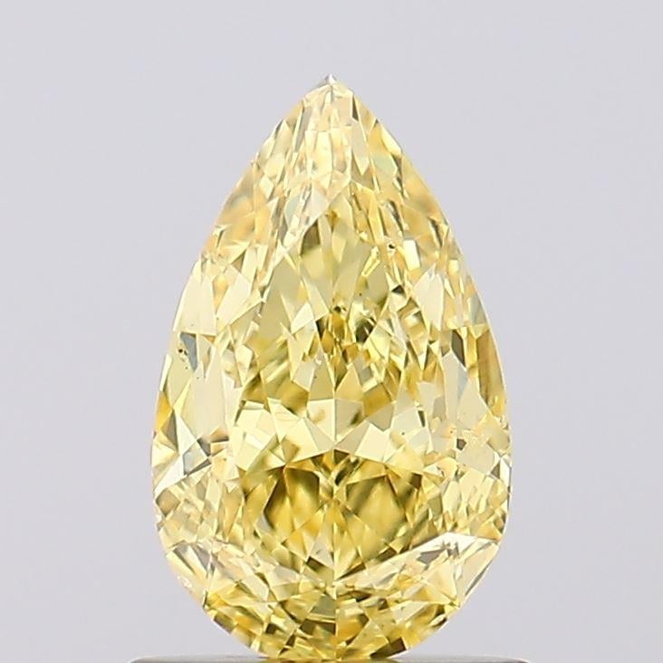 1.01 Ct. Fancy Vivid  Yellow Pear Lab Grown Diamond