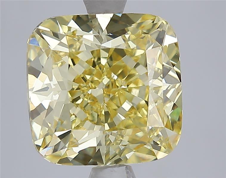 5.09 Ct. Fancy Intense  Yellow Cushion Lab Grown Diamond