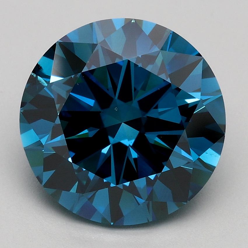 3.00 Ct. Fancy Vivid Blue Round Lab Grown Diamond