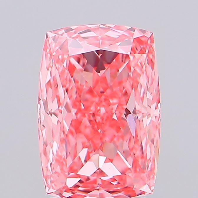 2.56 Ct. Fancy Vivid Pink Cushion Lab Grown Diamond
