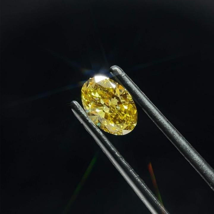 0.70 Ct. Fancy Greyish Yellow Oval Lab Grown Diamond