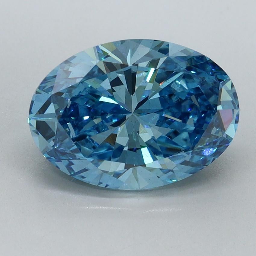 2.50 Ct. Fancy Vivid Malibu Blue Oval Lab Grown Diamond