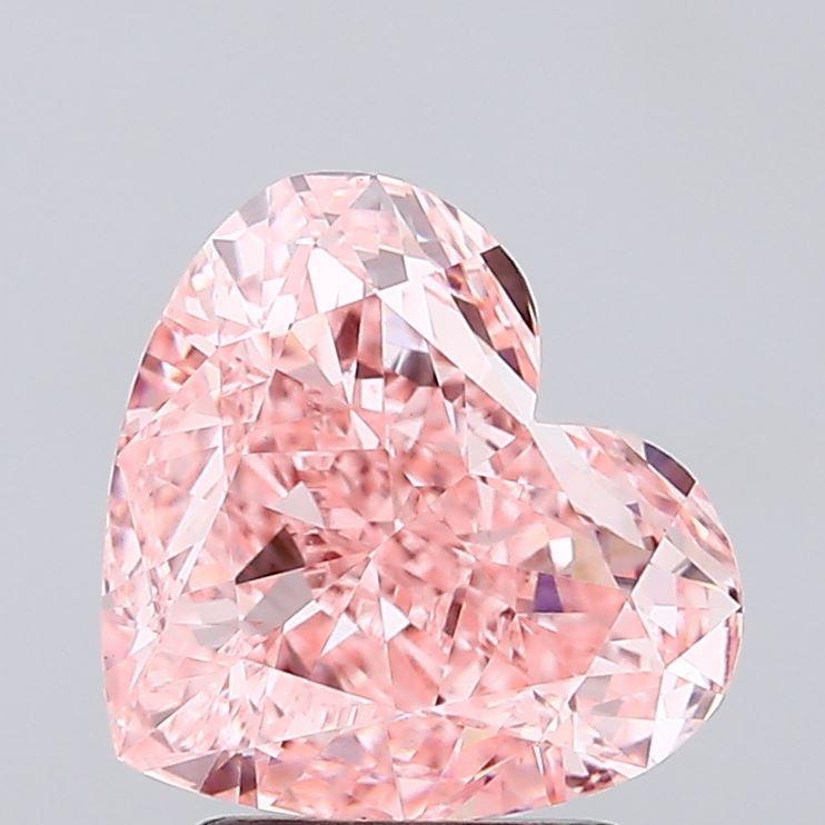 2.68 Ct. Fancy Vivid Pink Heart Lab Grown Diamond