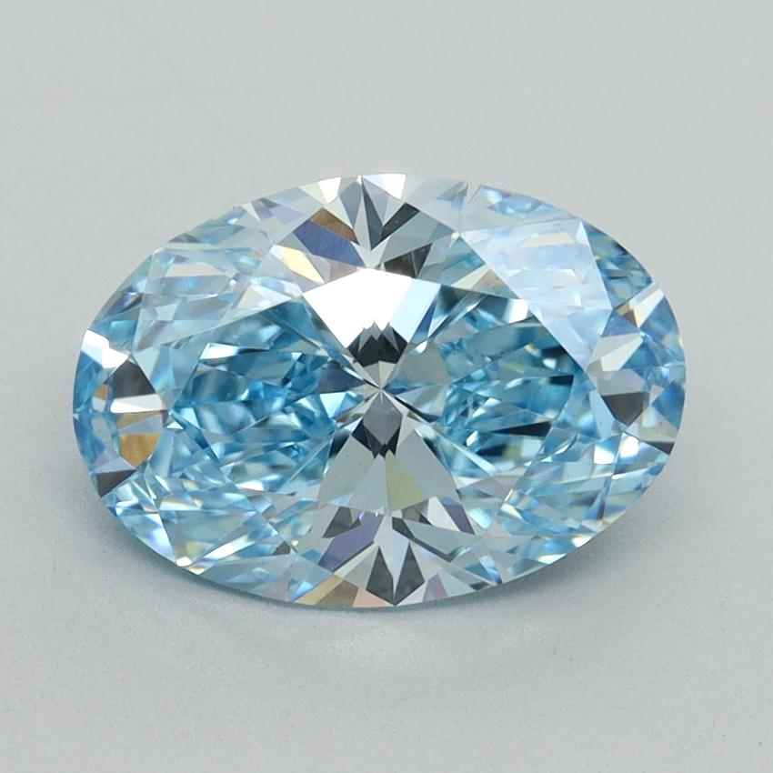 2.20 Ct. Fancy Vivid Blue Oval Lab Grown Diamond
