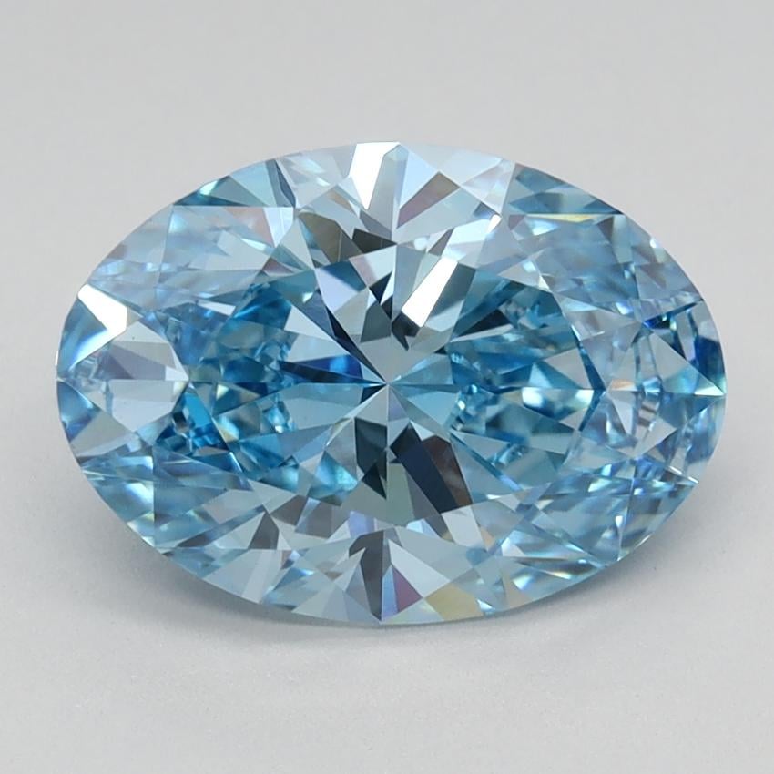 2.13 Ct. Fancy Vivid Blue Oval Lab Grown Diamond