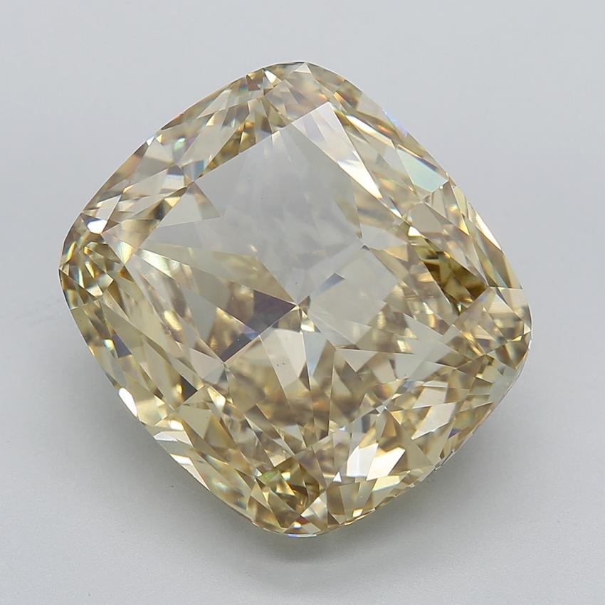 25.10 Ct. Fancy Intense Yellow Cushion Lab Grown Diamond