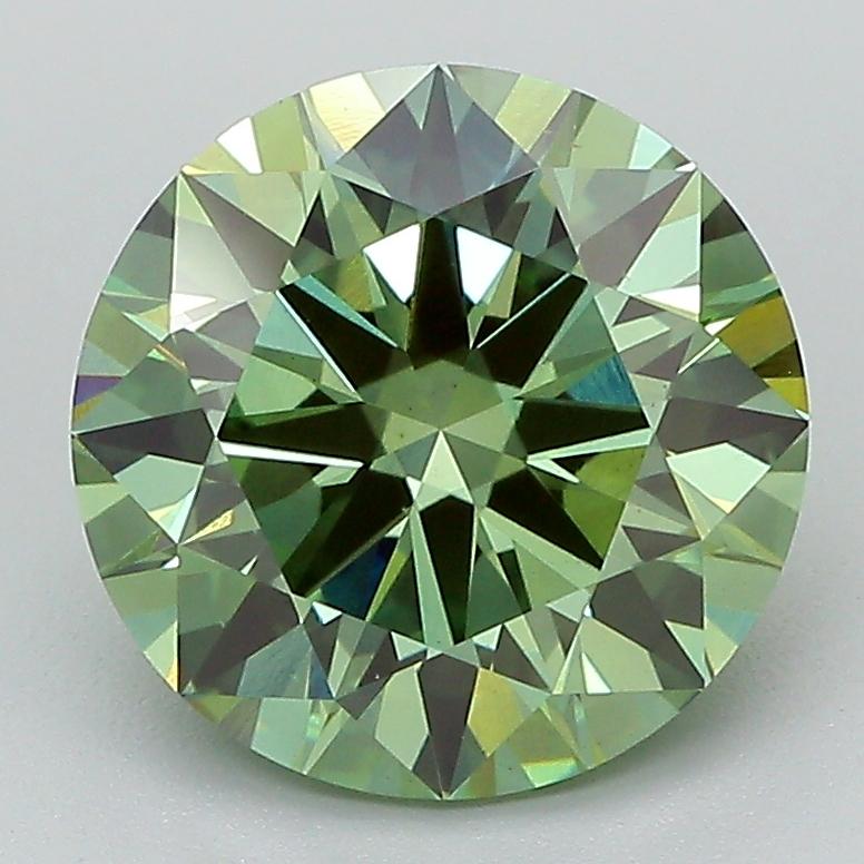 3.00 Ct. Fancy Vivid Green Round Lab Grown Diamond