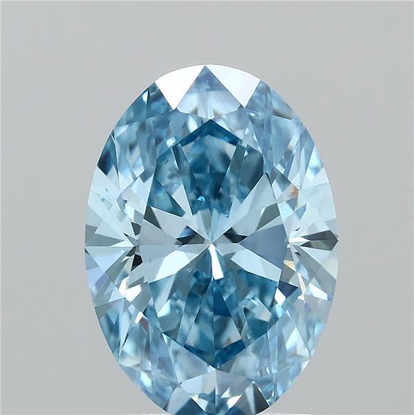 2.01 Ct. Fancy Vivid Blue Oval Lab Grown Diamond