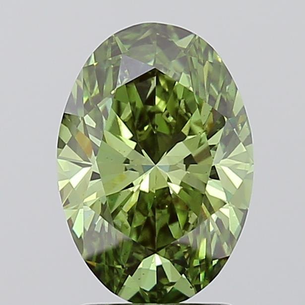 2.01 Ct. Fancy Vivid Green Oval Lab Grown Diamond