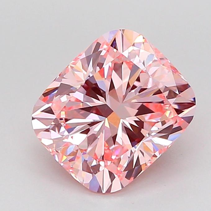2.55 Ct. Fancy Intense Pink Cushion Lab Grown Diamond
