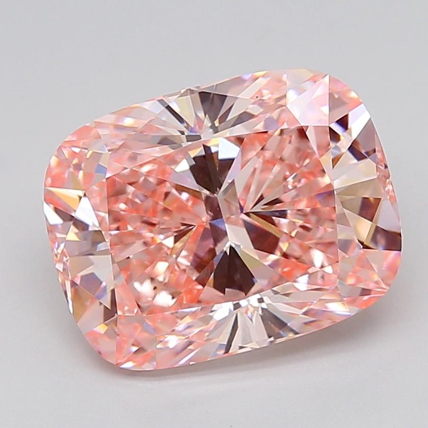 6.56 Ct. Fancy Vivid  Pink Cushion Lab Grown Diamond
