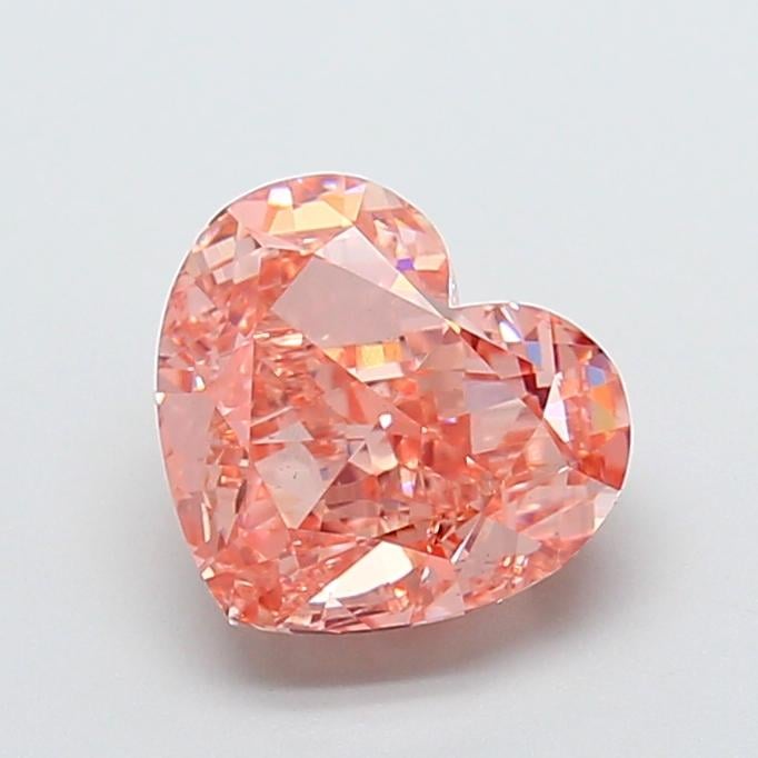 3.20 Ct. Fancy Vivid Brownish Pink Heart Lab Grown Diamond