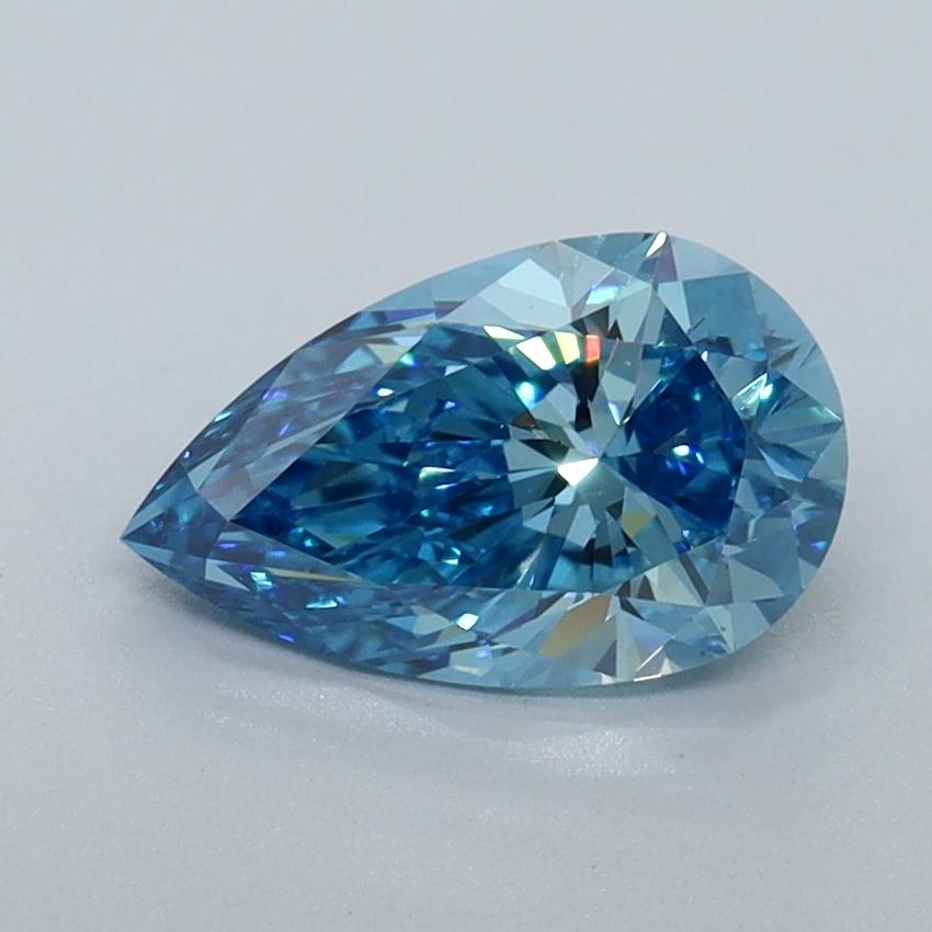 1.10 Ct. Fancy Vivid Blue Pear Lab Grown Diamond