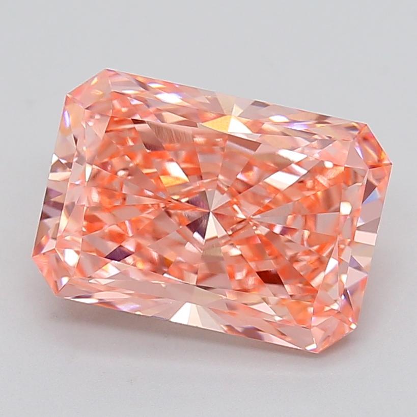 5.08 Ct. Fancy Vivid  Pink Radiant Lab Grown Diamond