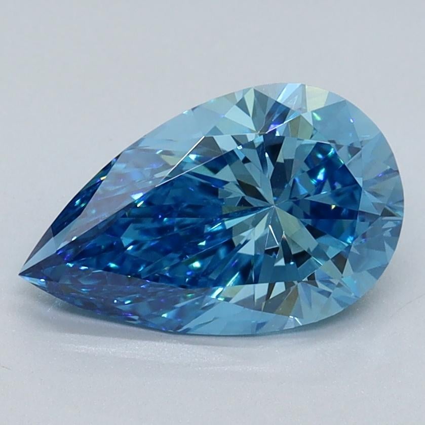 1.53 Ct. Fancy Vivid Blue Pear Lab Grown Diamond
