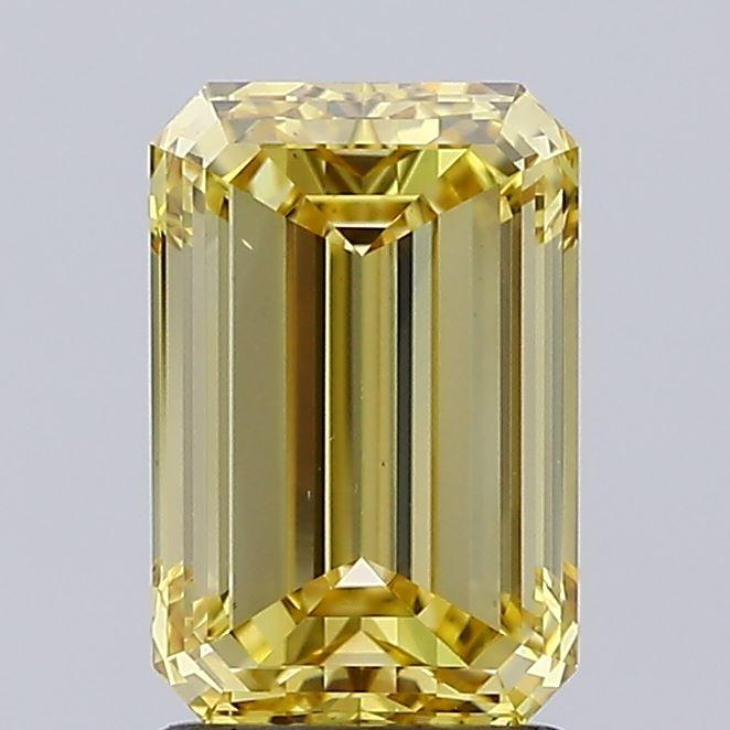2.01 Ct. Fancy Yellow Emerald Lab Grown Diamond