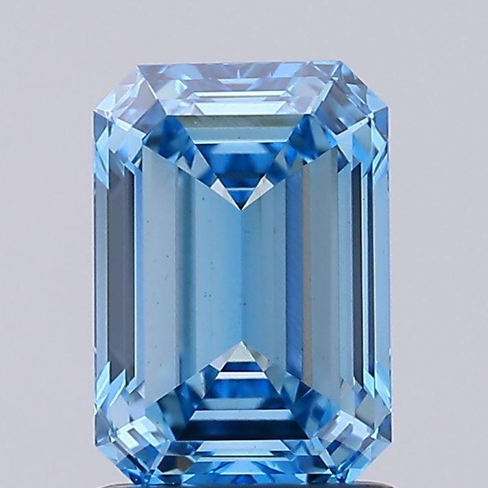 1.55 Ct. Fancy Vivid Blue Emerald Lab Grown Diamond