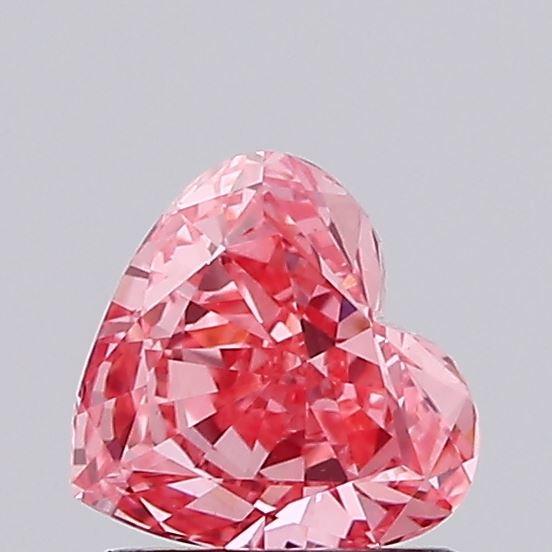 0.85 Ct. Fancy Vivid Pink Heart Lab Grown Diamond