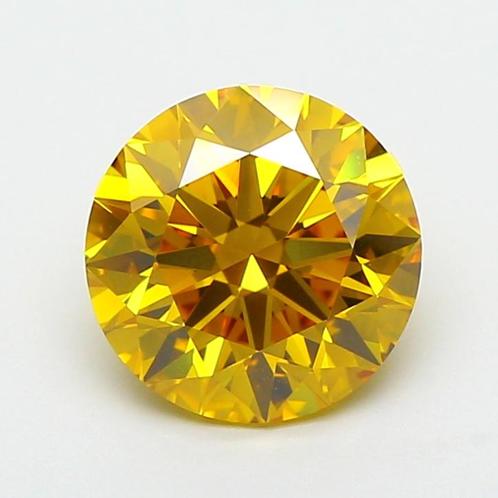 2.29 Ct. Fancy Vivid  Yellow Round Lab Grown Diamond
