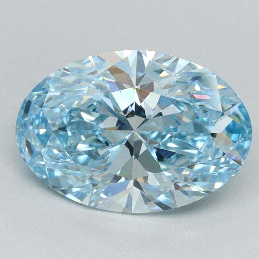 2.51 Ct. Fancy Vivid Blue Oval Lab Grown Diamond