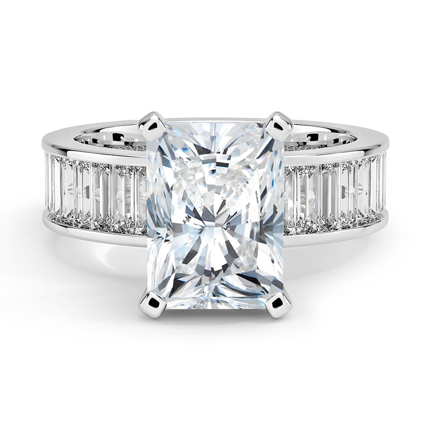Custom Radiant and Baguette Channel Set Diamond Ring