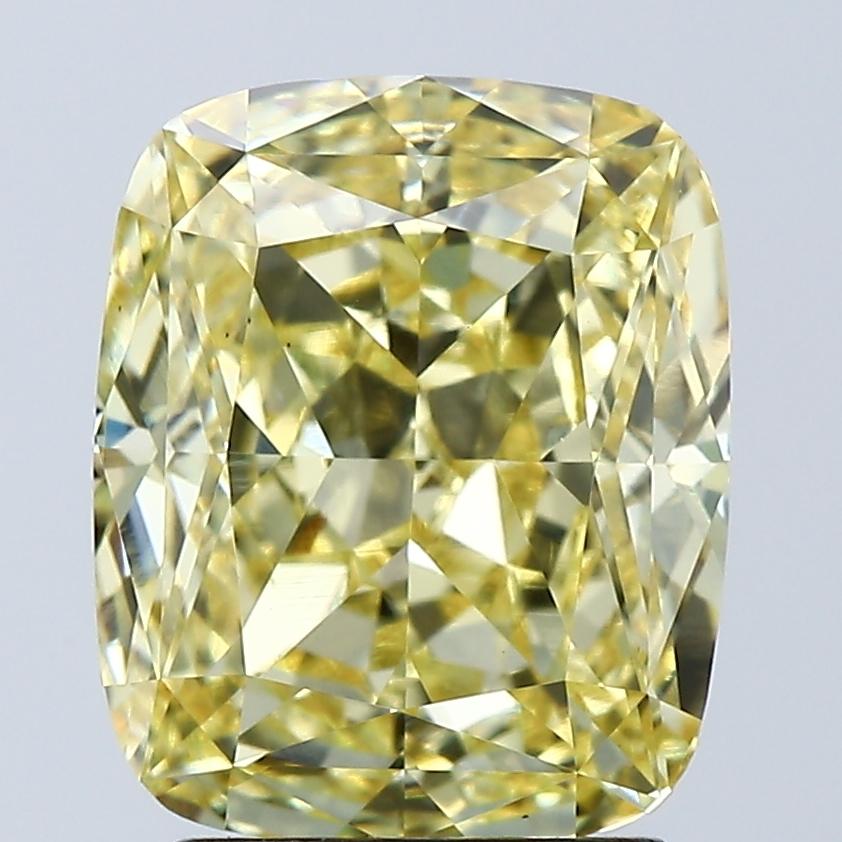 3.07 Ct. Fancy Vivid Yellow Cushion Lab Grown Diamond