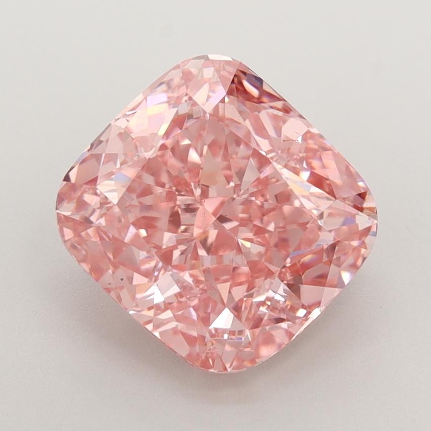 4.01 Ct. Fancy Vivid  Pink Cushion Lab Grown Diamond