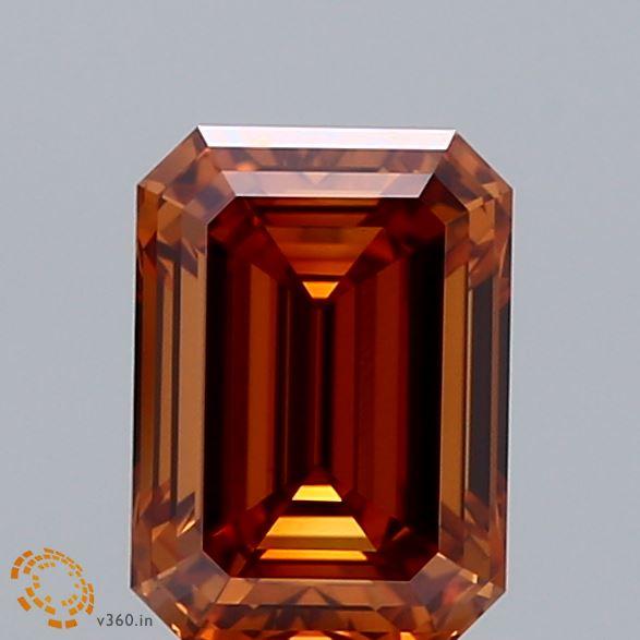 1.43 Ct. Fancy Orange Emerald Lab Grown Diamond