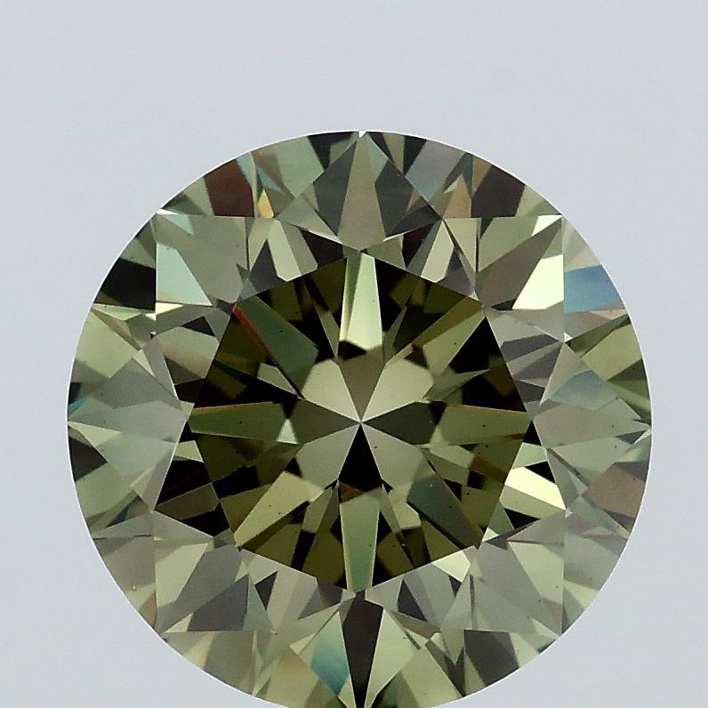 2.80 Ct. Fancy Vivid Green Round Lab Grown Diamond