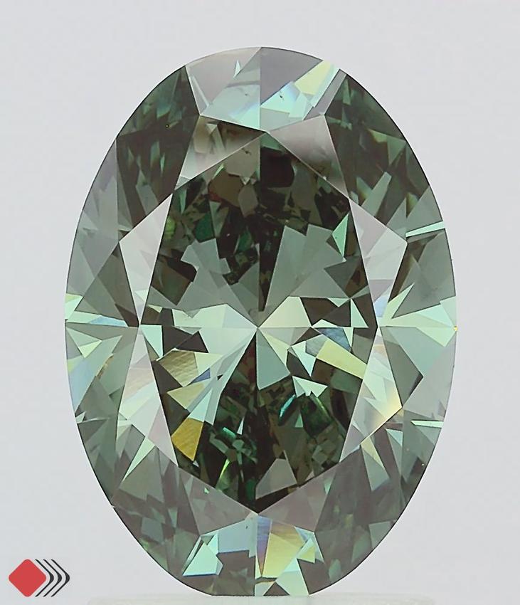 1.97 Ct. Fancy Vivid Green Oval Lab Grown Diamond